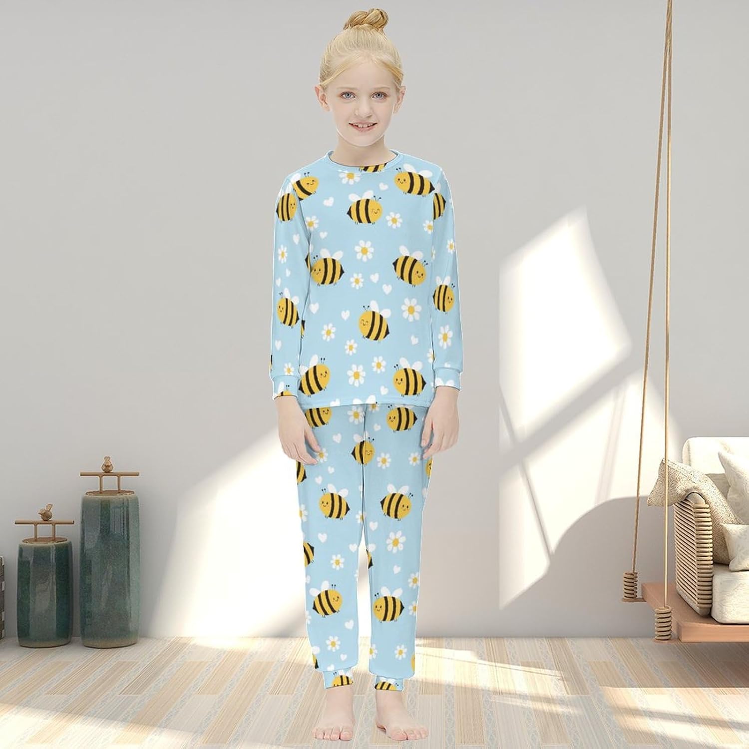 Cute Bee thermal underwear set for girls