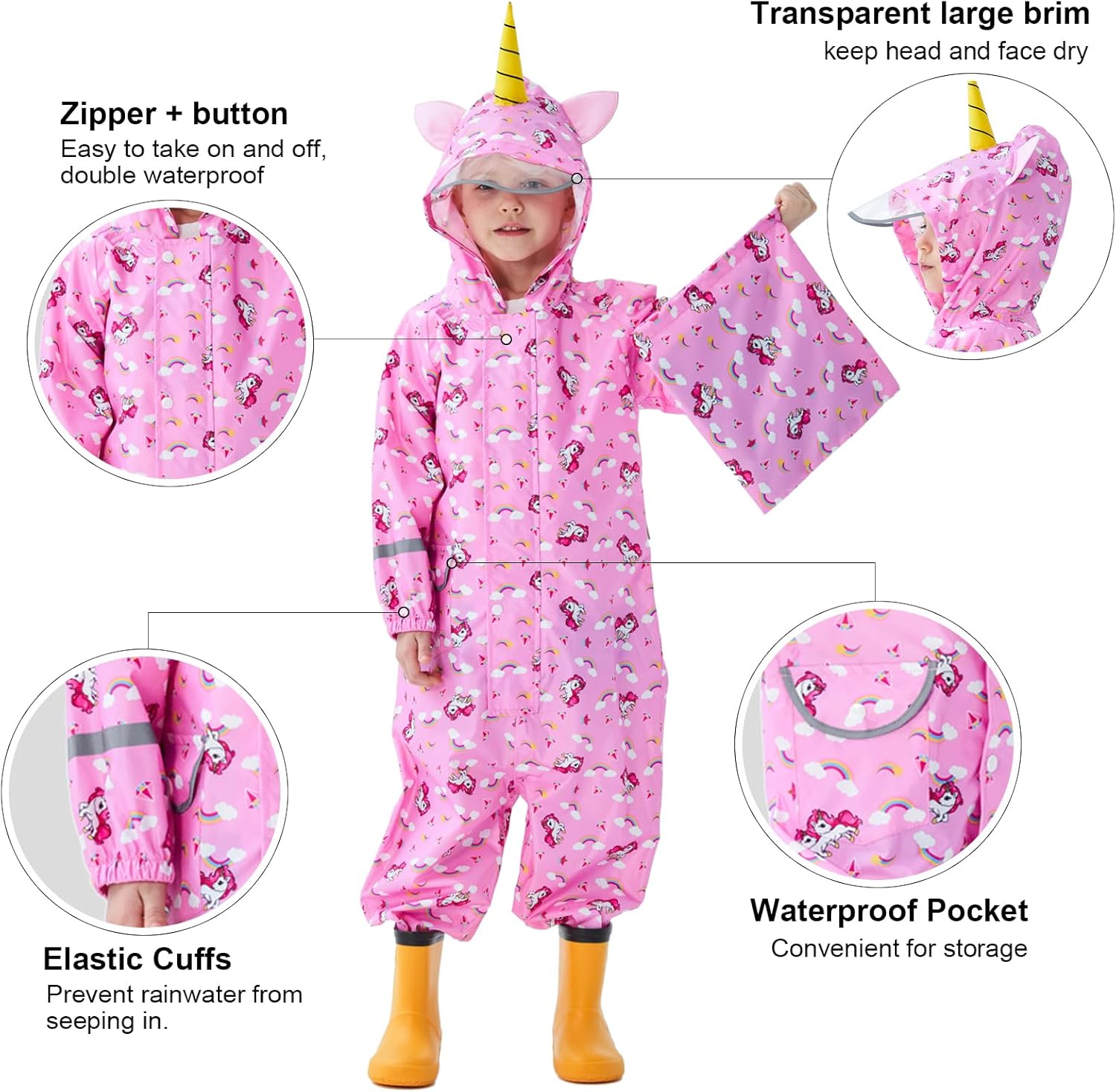 Rainy Day Fun Standing Out - Toddler Rain Suits for Girls