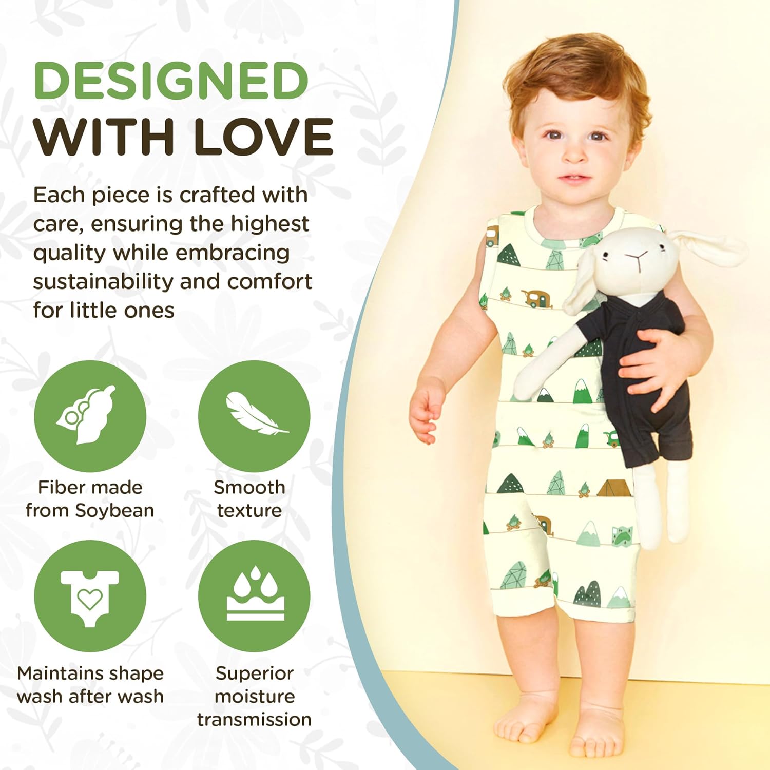Babysoy Unisex Tank Romper for Little Ones Soft Playful Durable