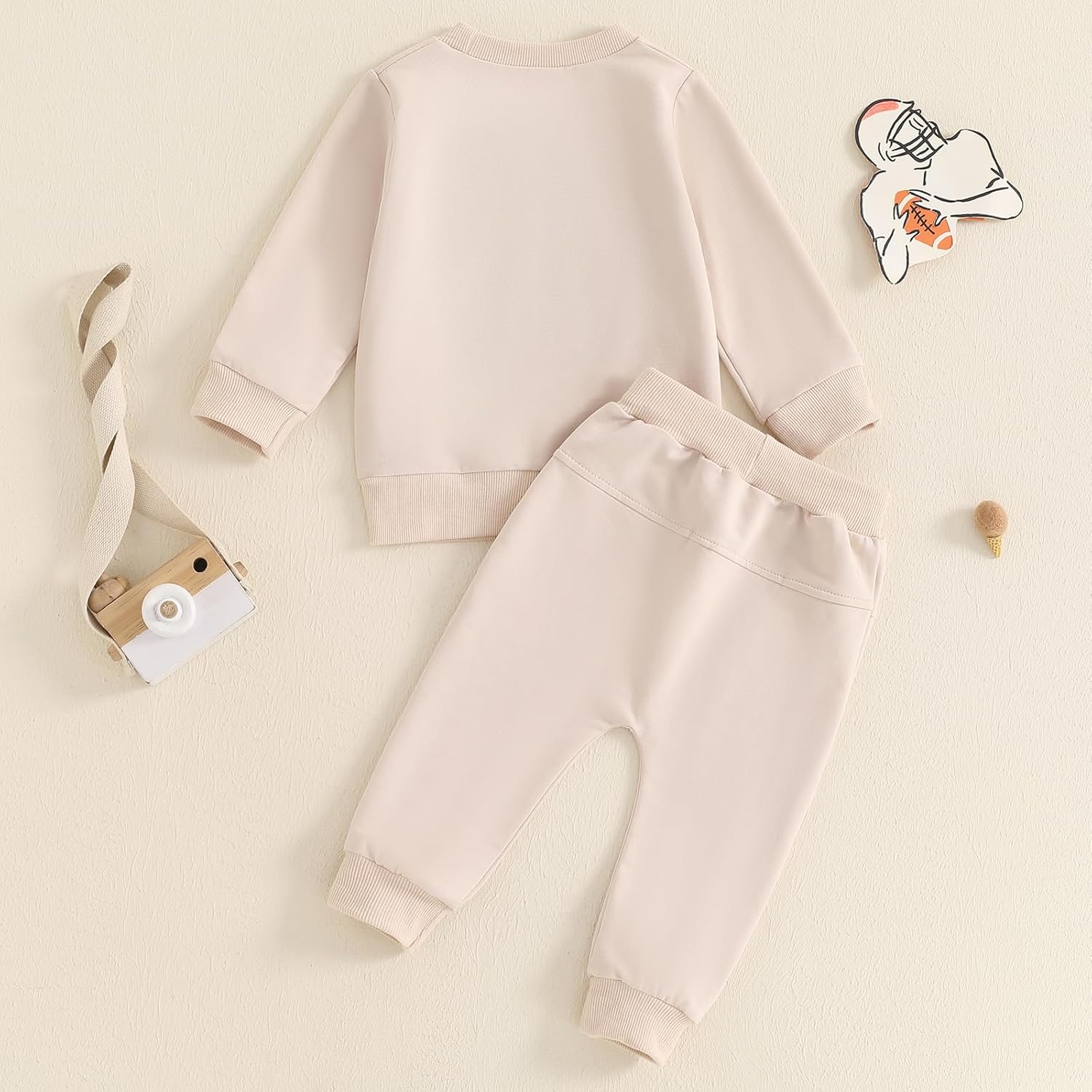 Endorothii Toddler Boys Rugby Football Embroidery Sweatsuit Set