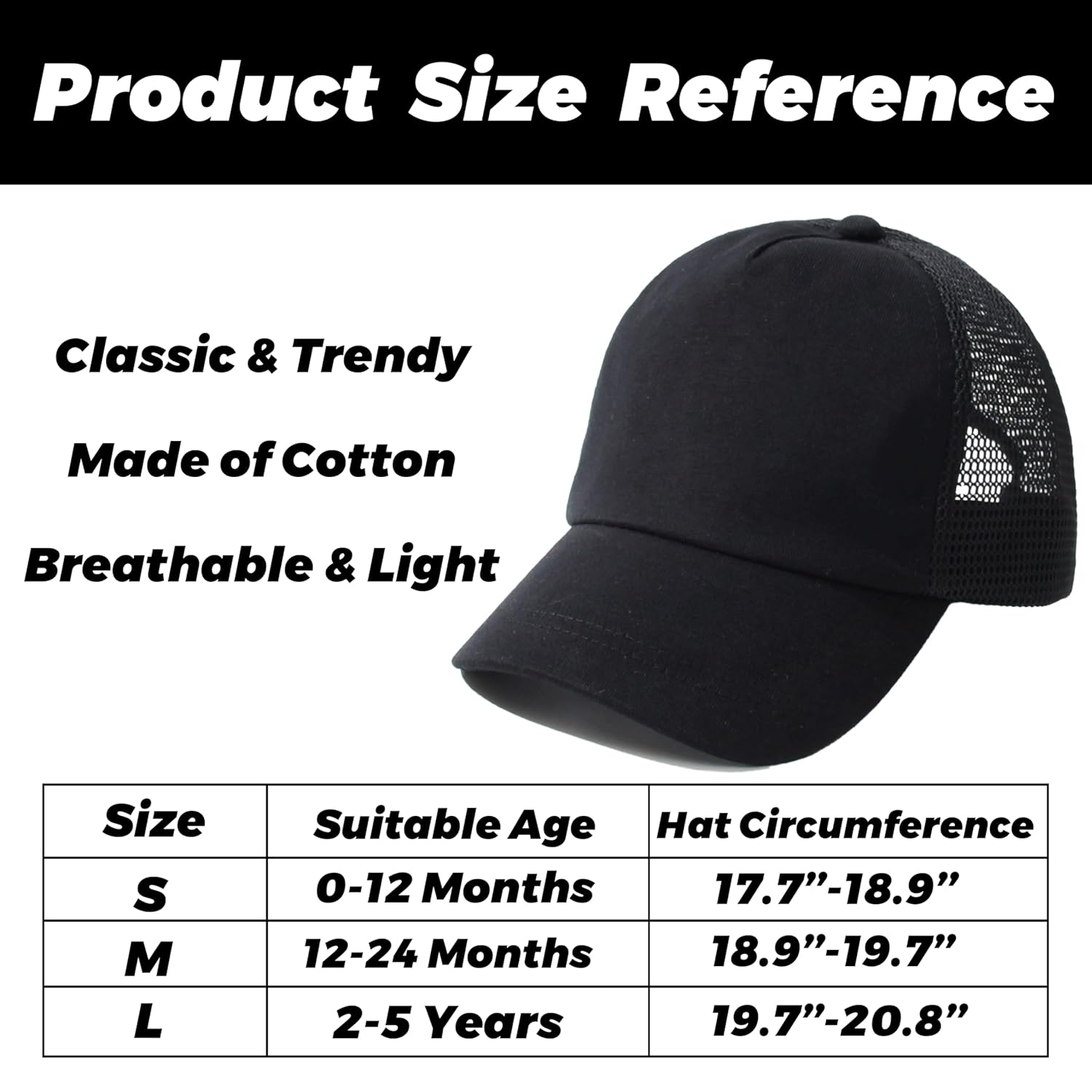 Cool UV-Blocking Breathable Adjustable Baseball Cap for Toddlers