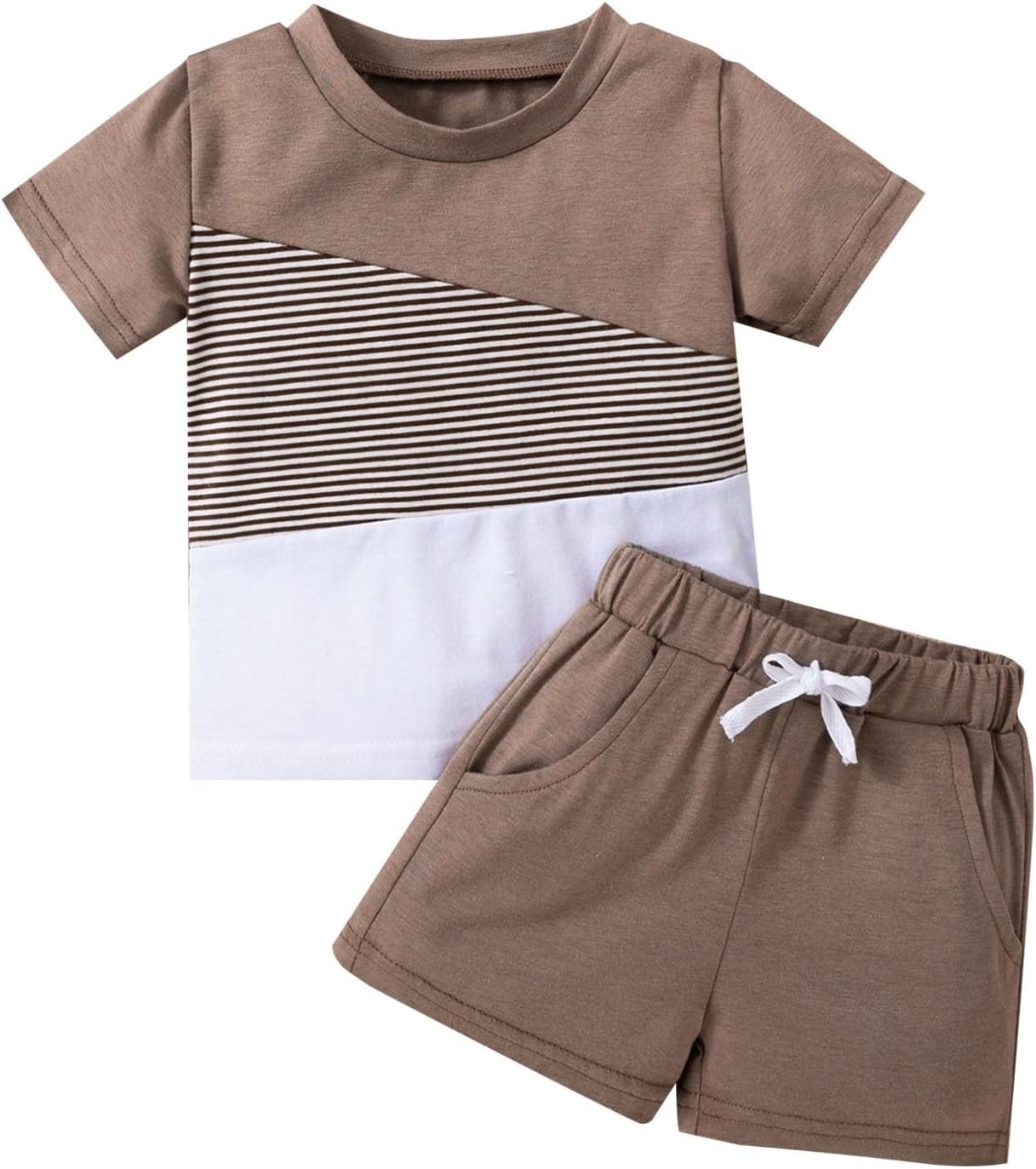 Moonker Boys Casual Patchwork Outfit Set