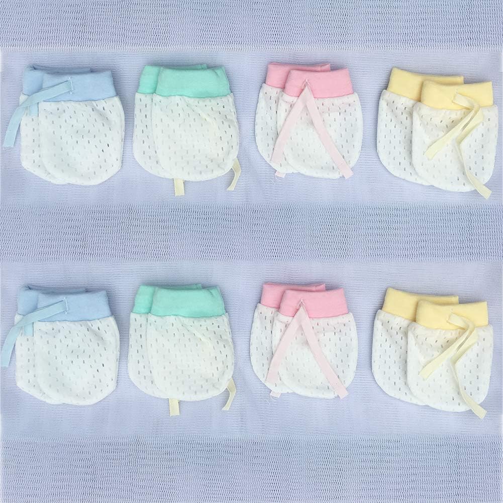 Adjustable Cotton No Scratch Gloves for Babies Breathable Soft