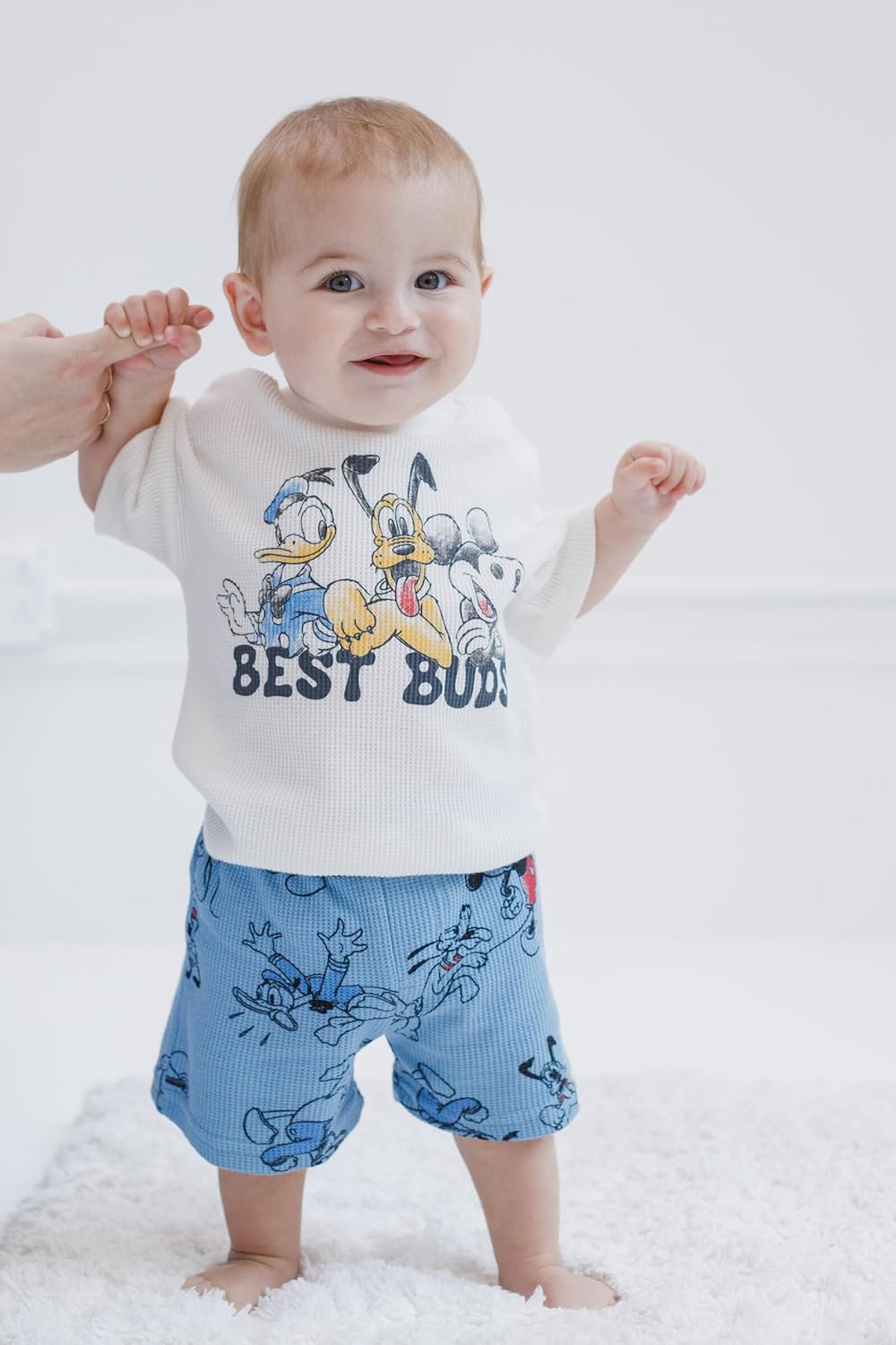 Disney Waffle Knit T-Shirt and Shorts Outfit Set for Babies