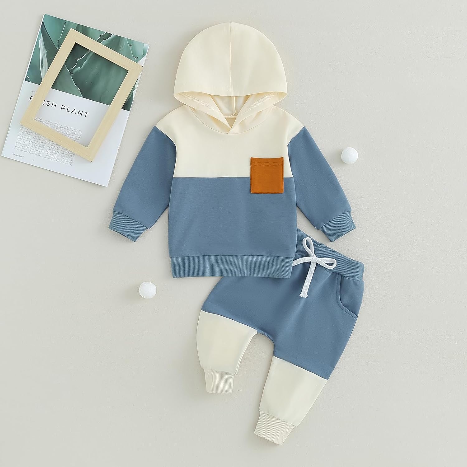 Tiacham Baby Boy Clothes Comfy Cute Hoodie Pants Set