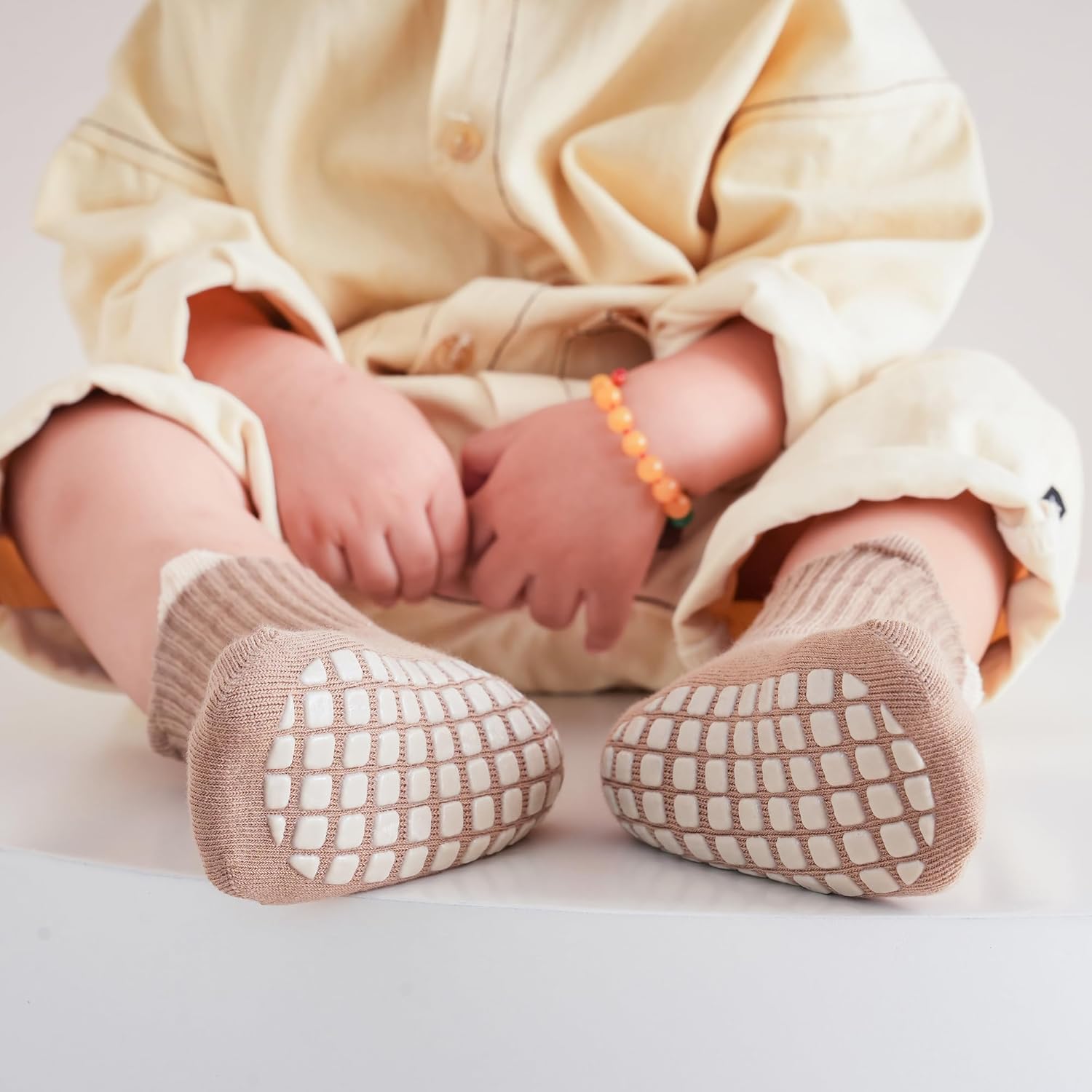 VWU Baby Crew Socks with Grips for Toddler