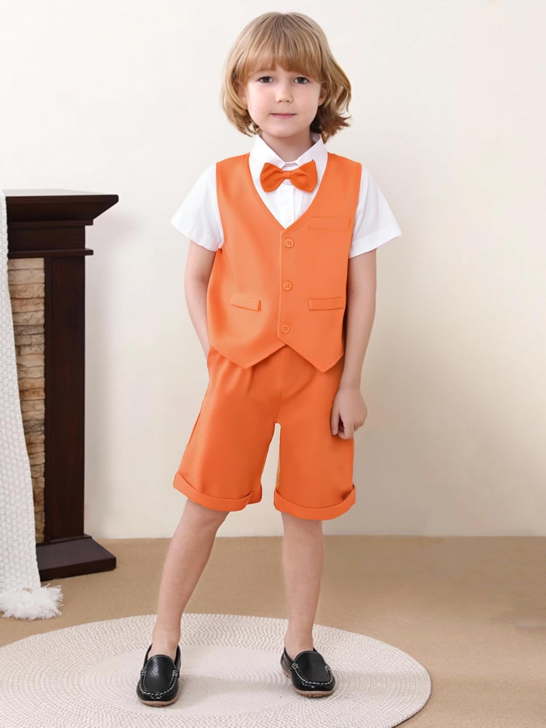 Crisp and Trendy 3-Piece Toddler Boys Suspenders Suit Set