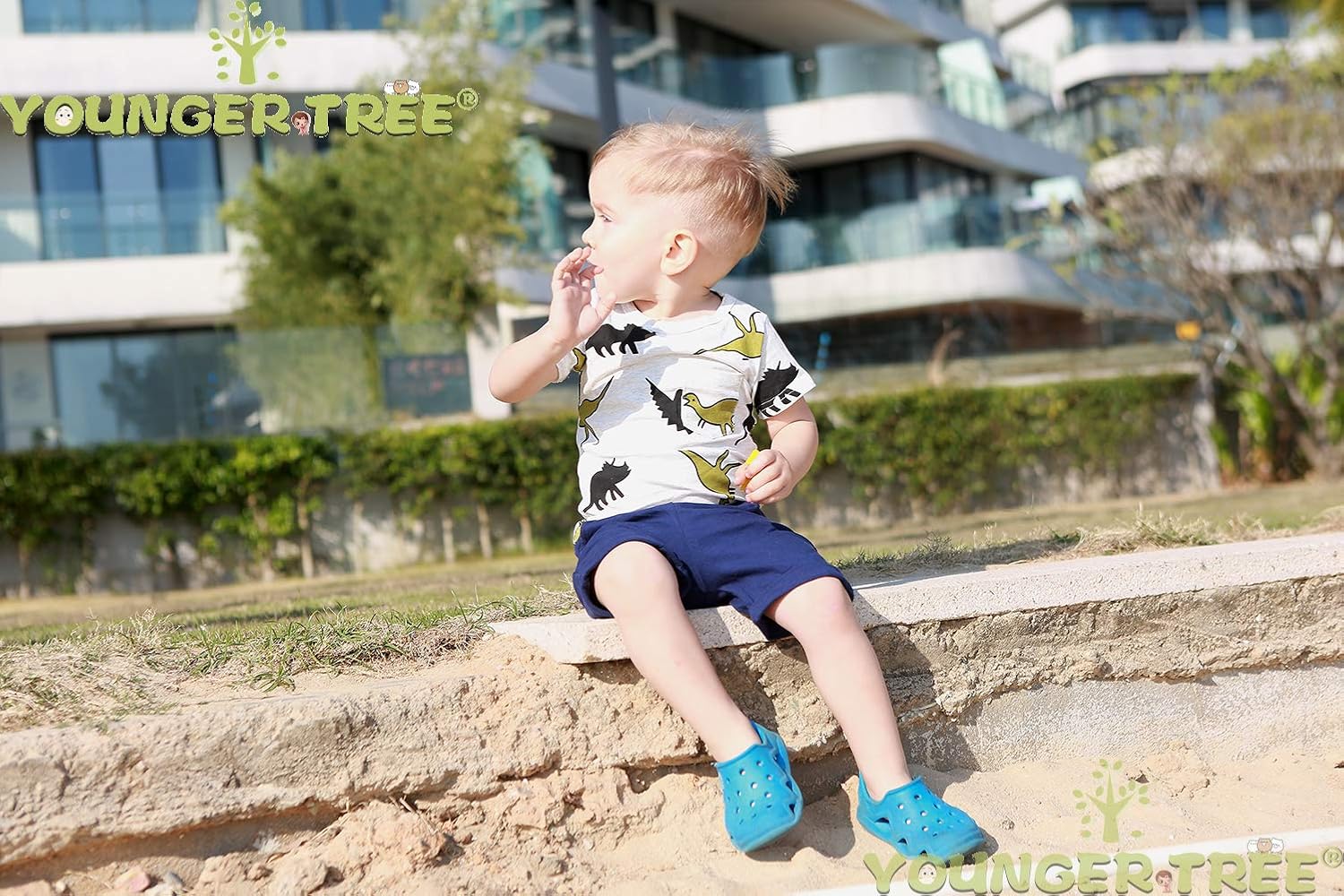 Dinosaur Camouflage T-Shirt Shorts Set for Toddler Boys