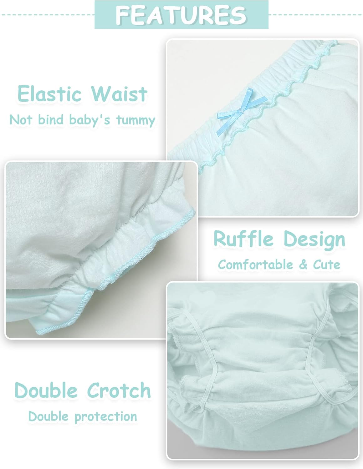 AUBIG Training Pants for Babies - Soft Breathable Ruffle Design AP