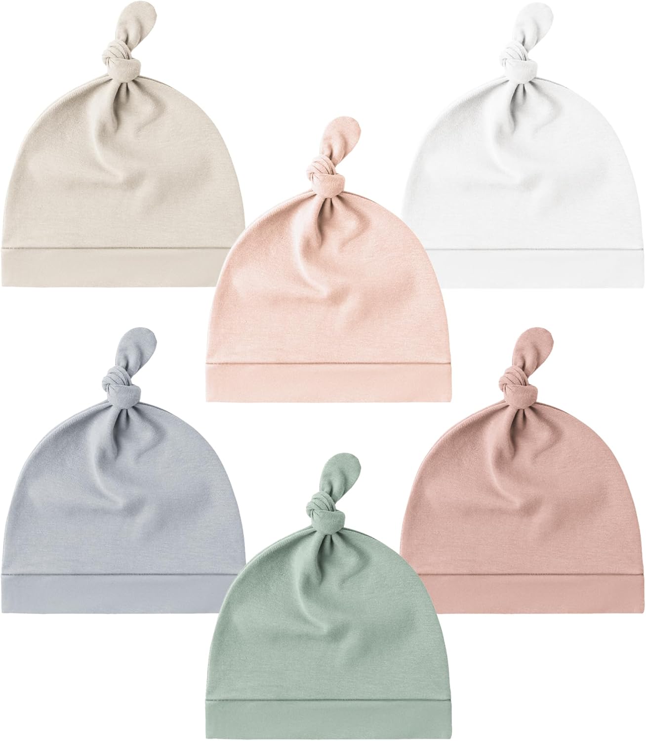 Konssy 6-Piece Baby Newborn Hats Set 0-6 Months