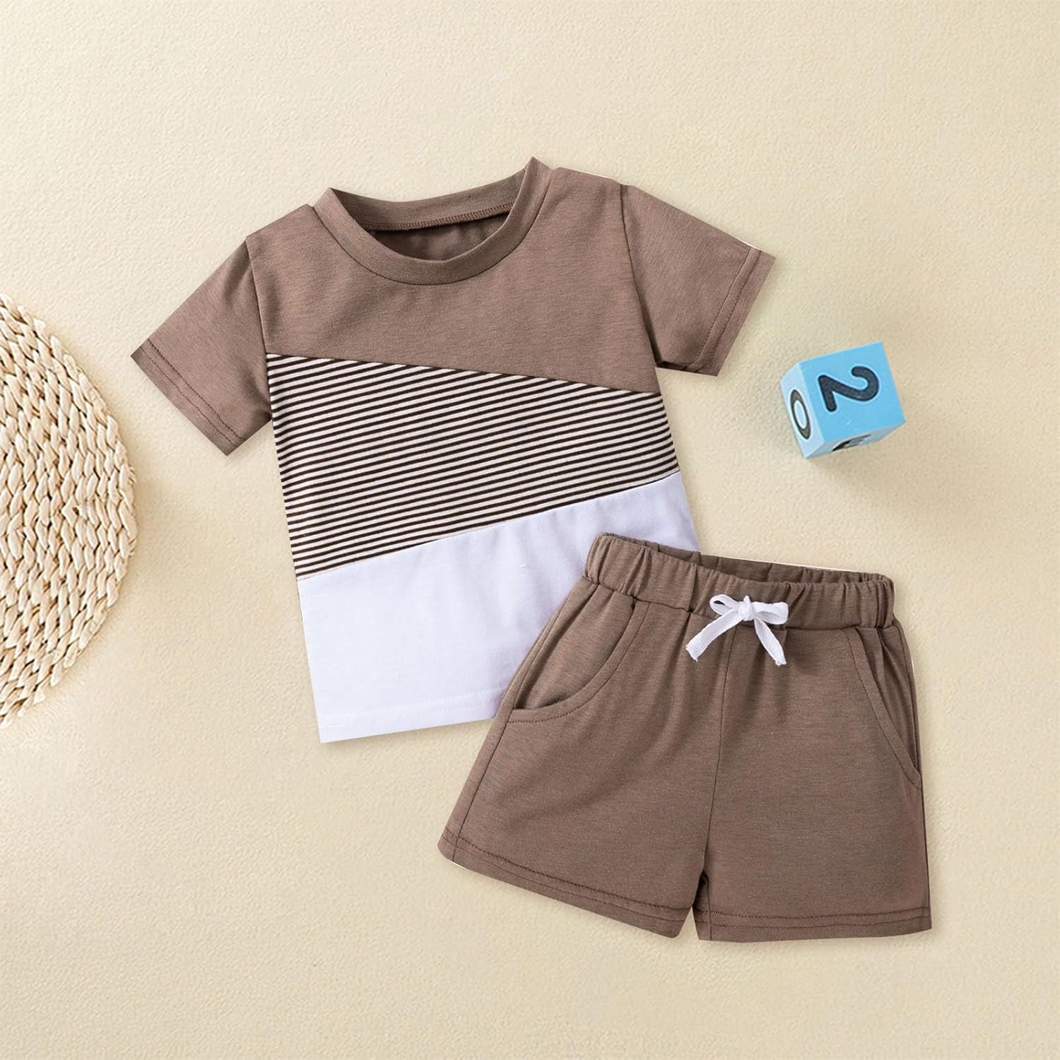 Moonker Boys Casual Patchwork Outfit Set