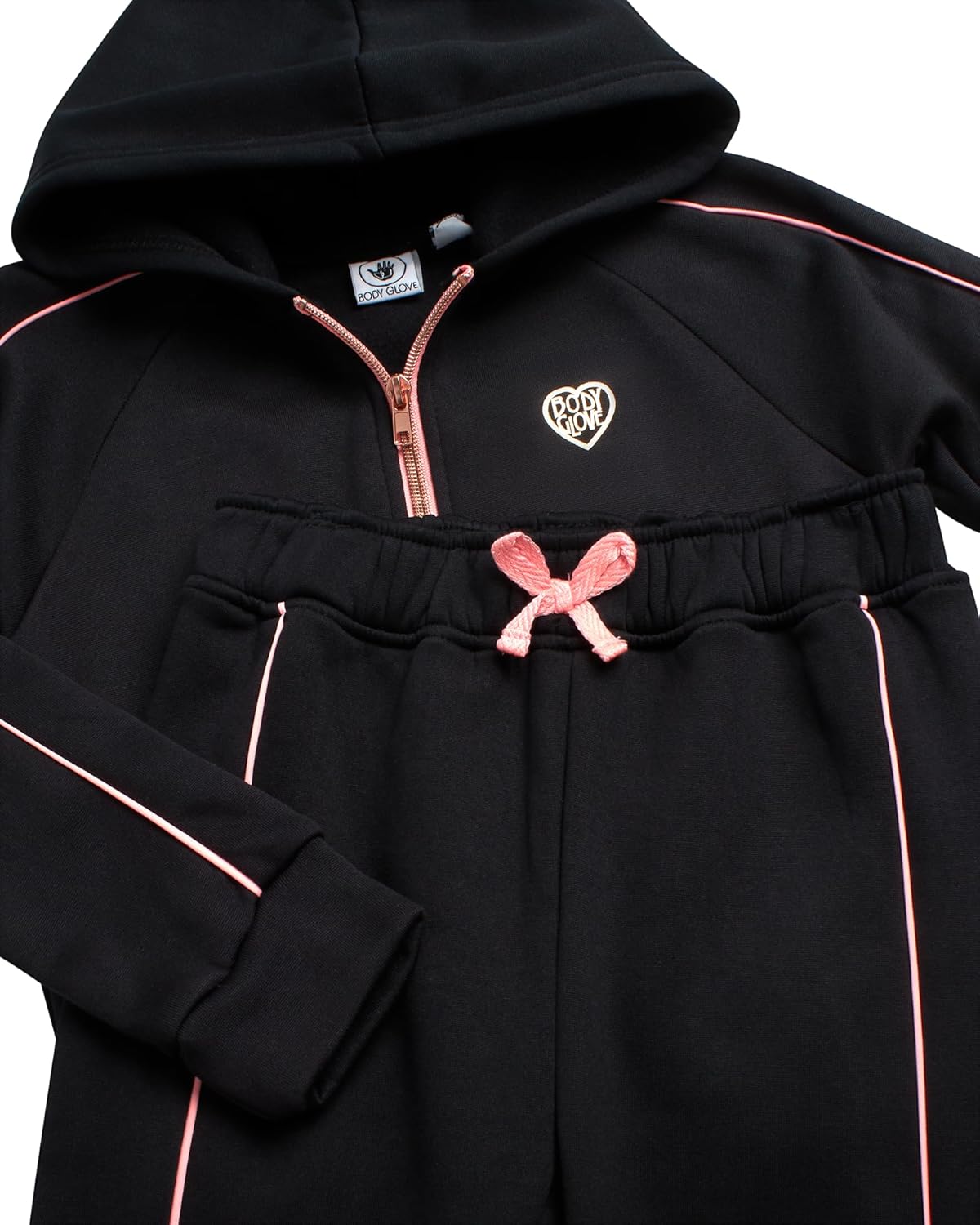 Body Glove Girls Jogger Set - 2 Piece Fleece Sweatshirt and Sweatpants 7-12
