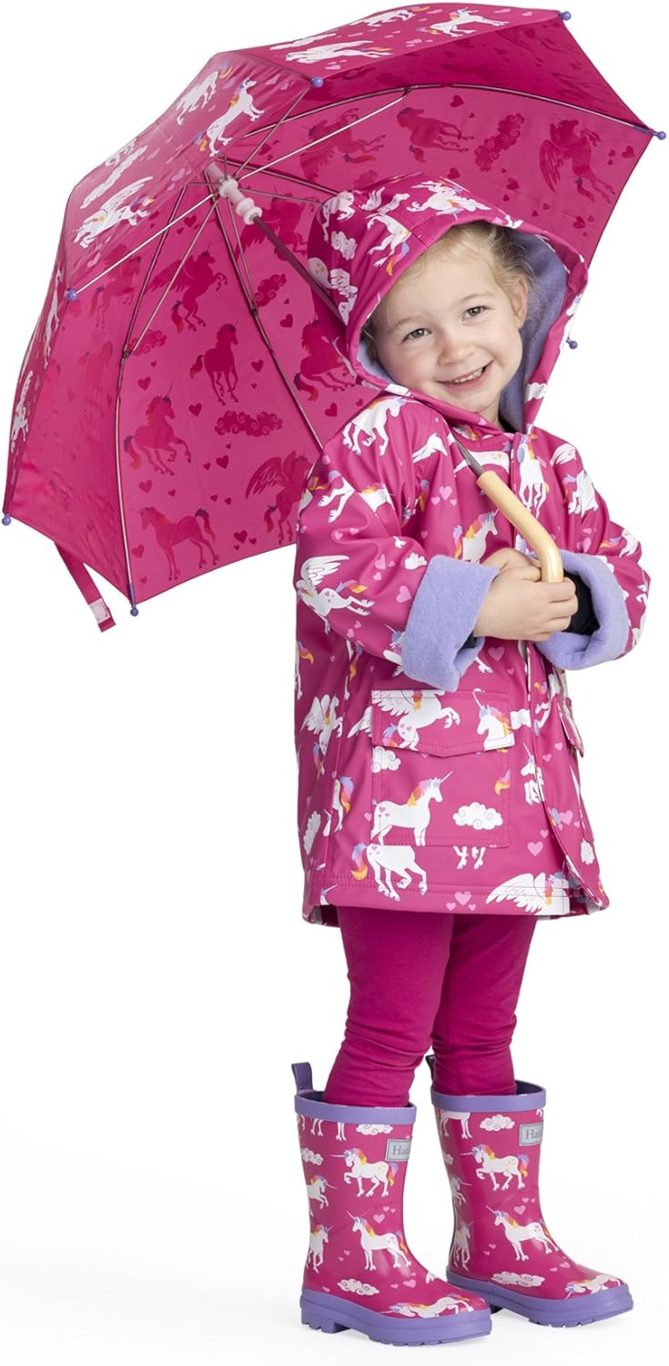 Hatley Girls Button-up Printed Rain Jacket