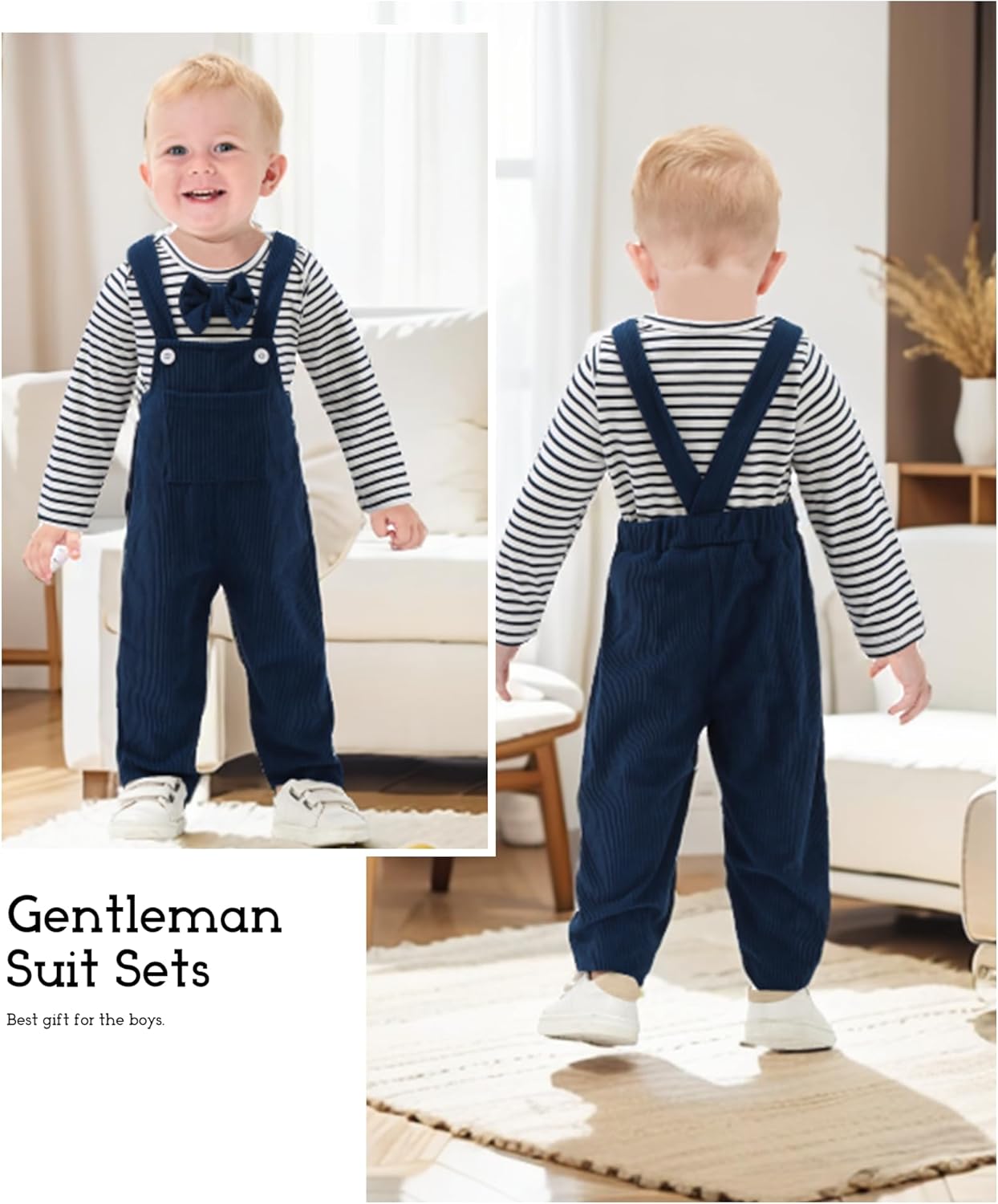NZRVAWS Organic Cotton Romper Pants Set for Babies 0-18 Months
