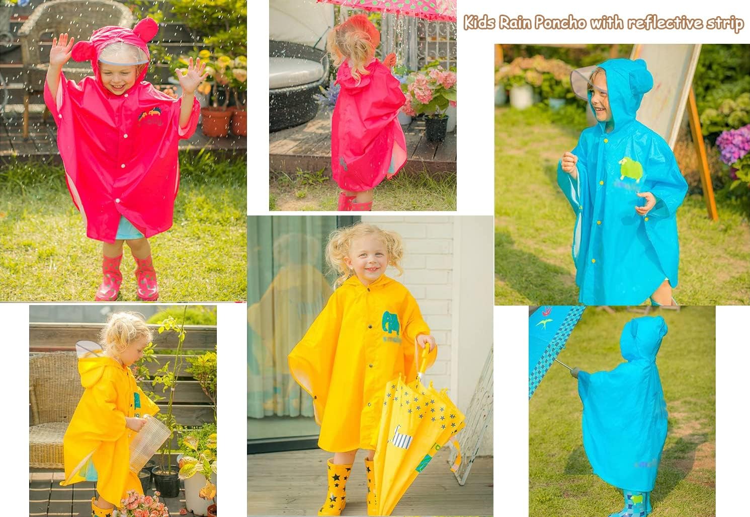 AIWUHE Kids Cartoon Rain Poncho - Waterproof and Stylish Rain for Kids