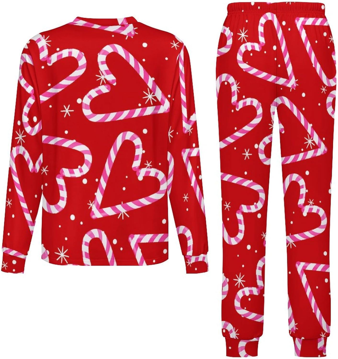 MEIKKO Candy Cane Thermal Underwear For Kids - Unisex Sleepwear