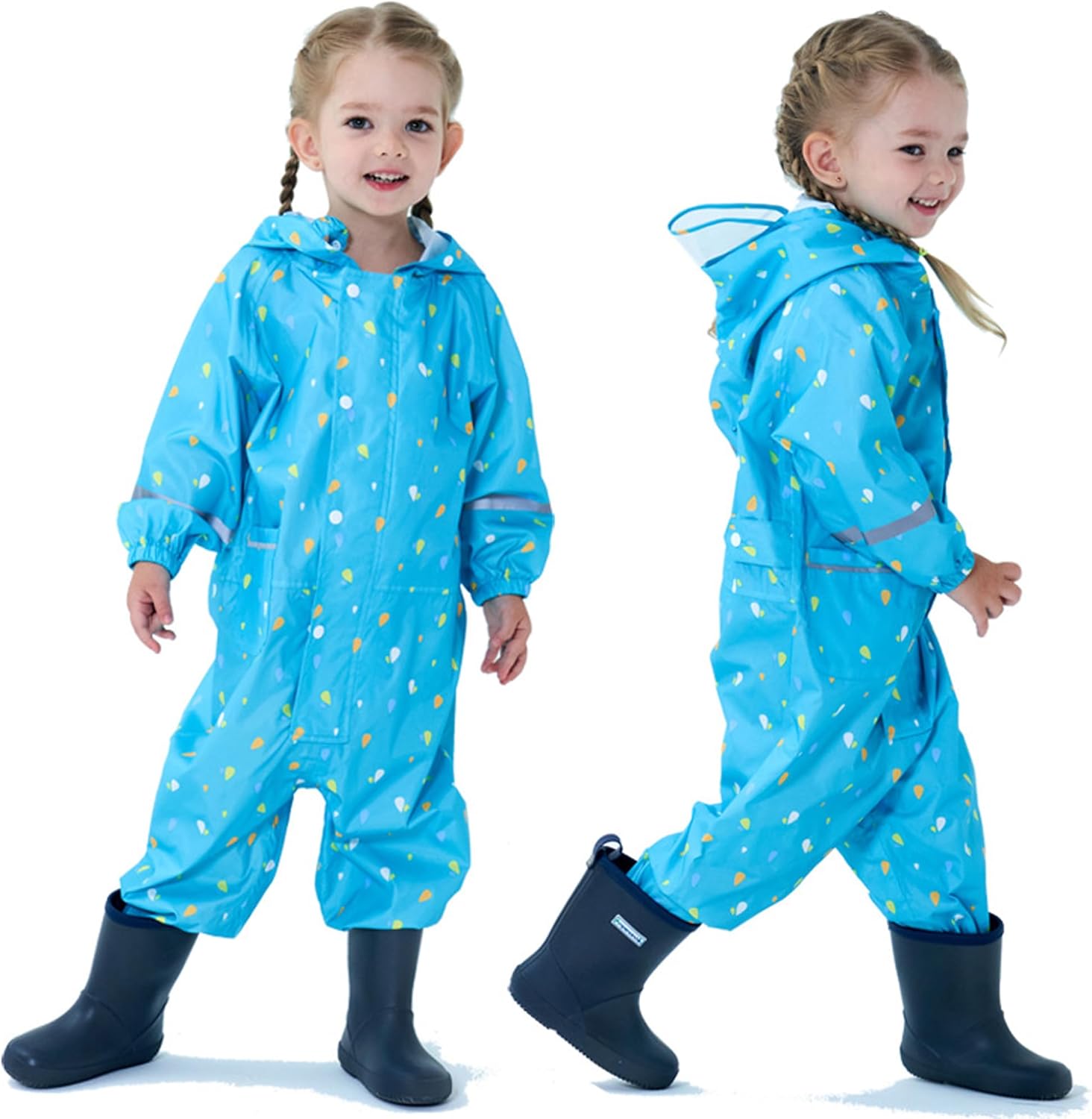 Fewlby Kids Toddler Waterproof Rain Jacket - Stay Dry Cozy