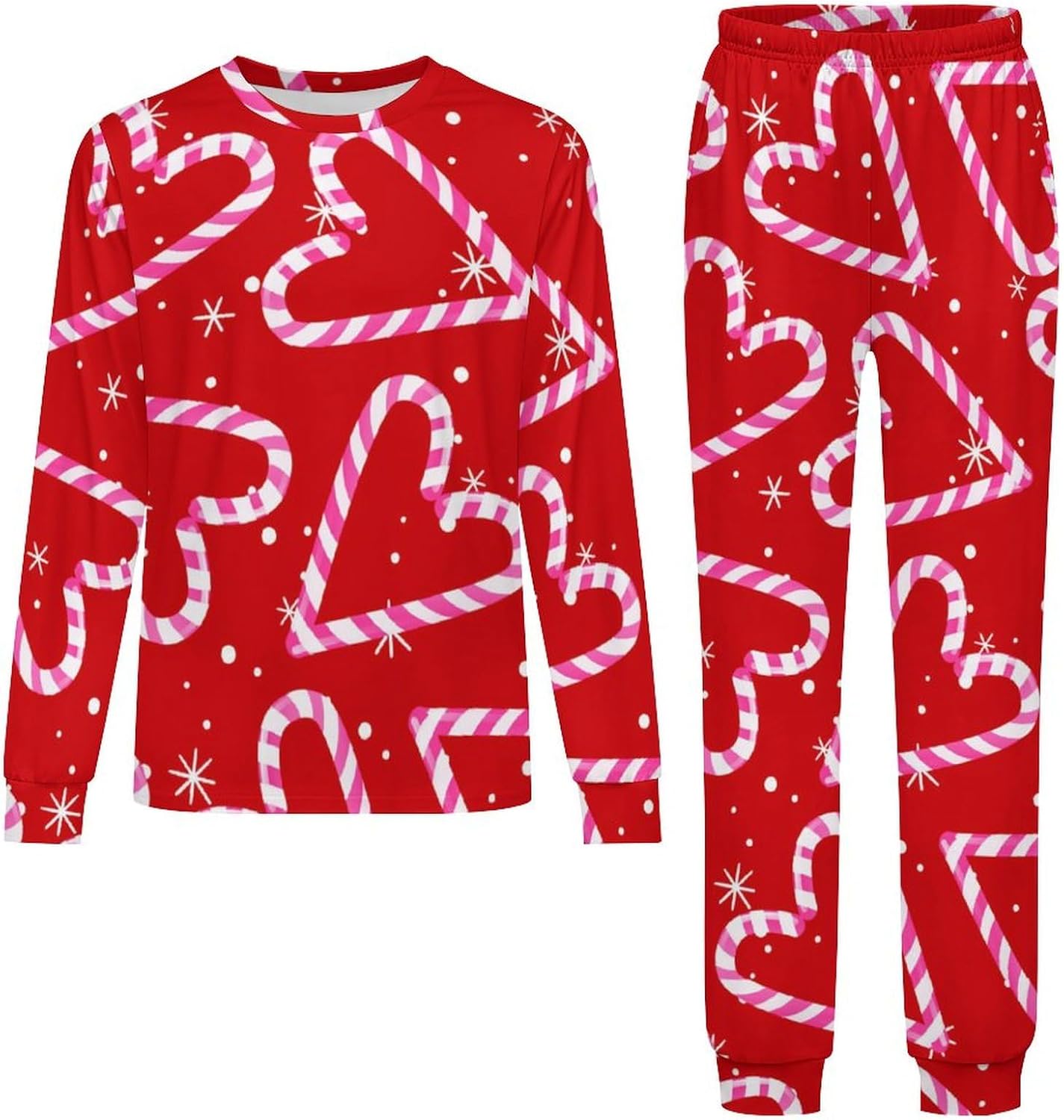 MEIKKO Candy Cane Thermal Underwear For Kids - Unisex Sleepwear
