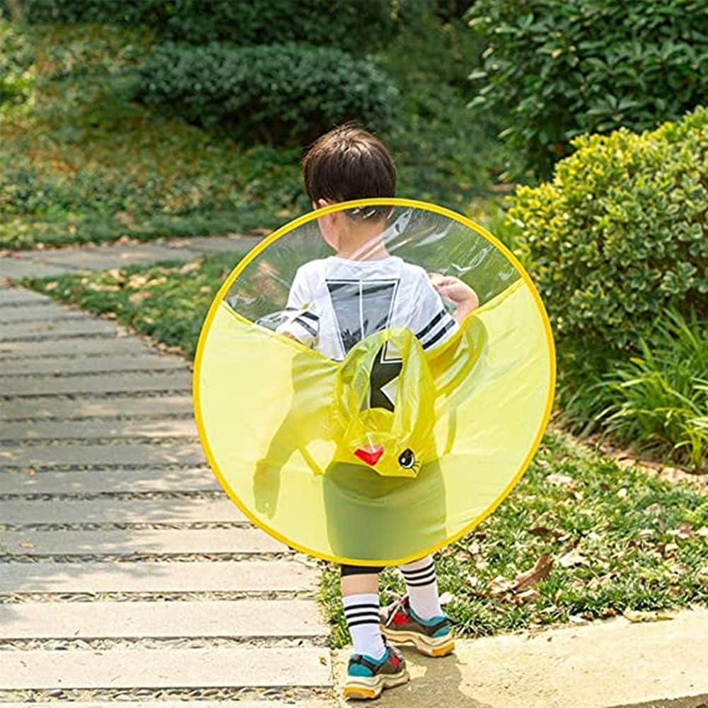 Cartoon Duck Waterproof Raincoat Umbrella Hat for Kids Durable and Waterproof