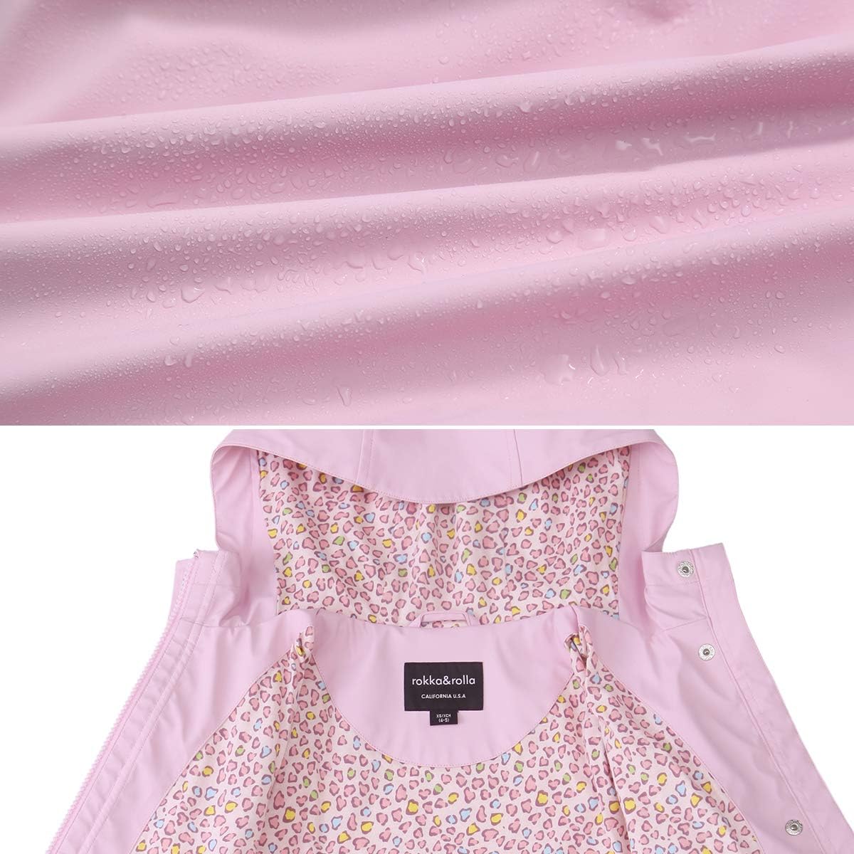 RokkaRolla Girls Waterproof Rain Jacket