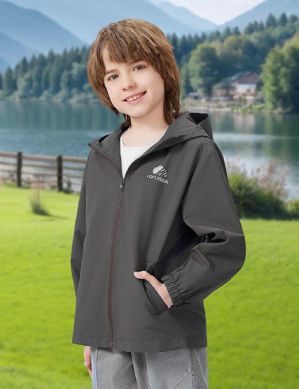 Kids Lightweight Waterproof Rain Jacket for Generous Rainy Day Protection