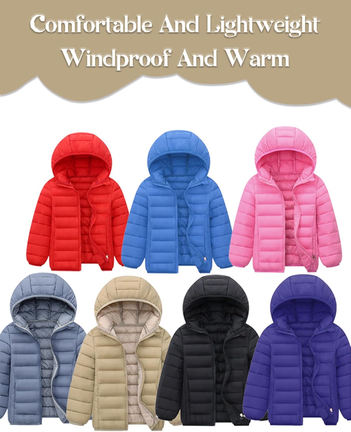 Happy Cherry Kids Lightweight Puffer Jacket Unique Design Perfect Weather Match