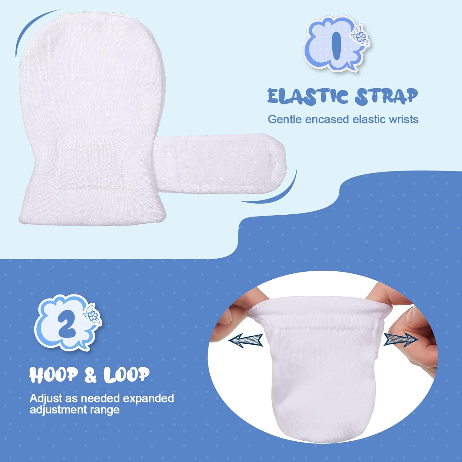 Perfectly Adjustable Newborn Gloves for Boys and Girls