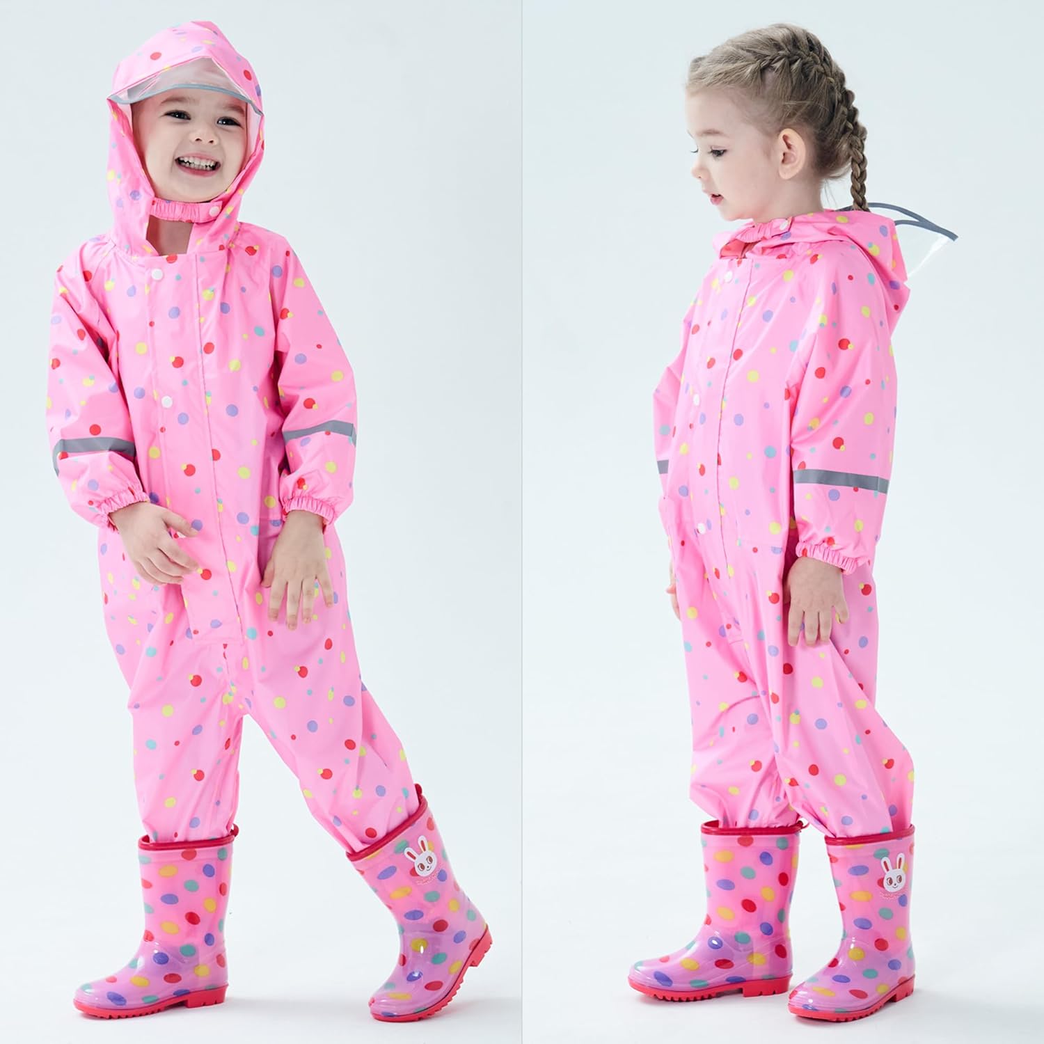Fewlby Kids Toddler Rain Jacket Waterproof for Boys Girls