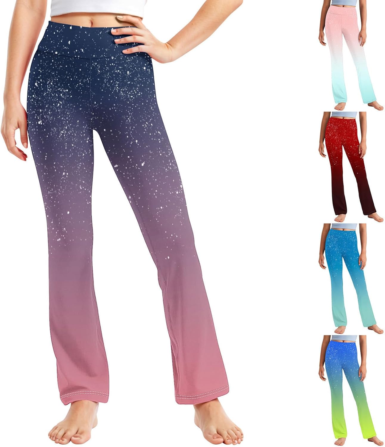Sturdy Gradient Sequins Print Yoga Pants for Toddlers