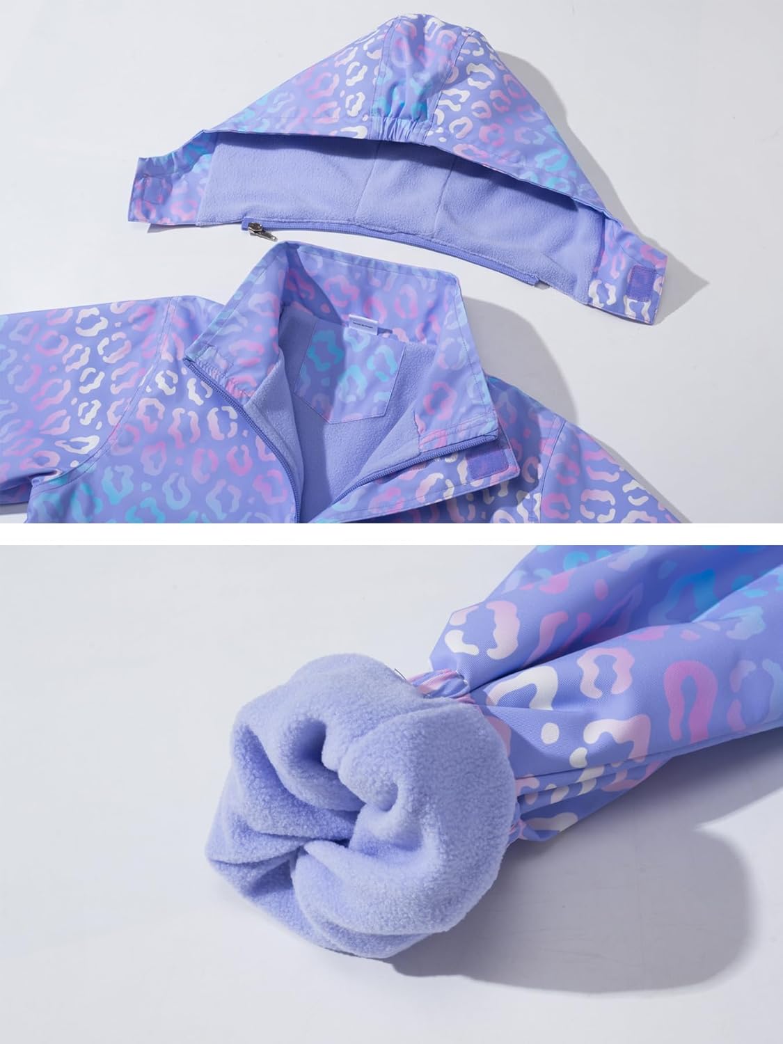 Perfect for Rainy Day Waterproof Fleece Jacket for Girls