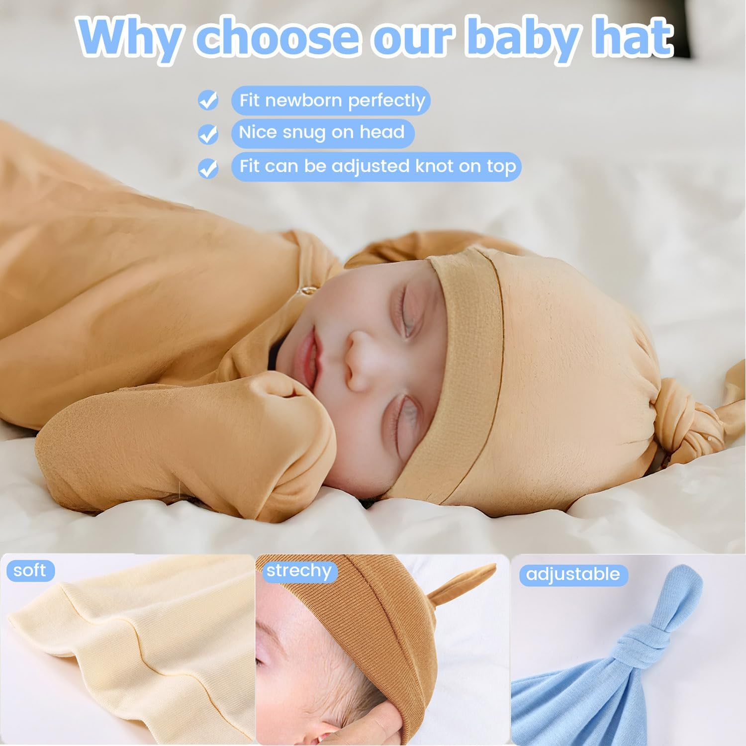 BEoffer 8-Piece Baby Newborn Hats Set