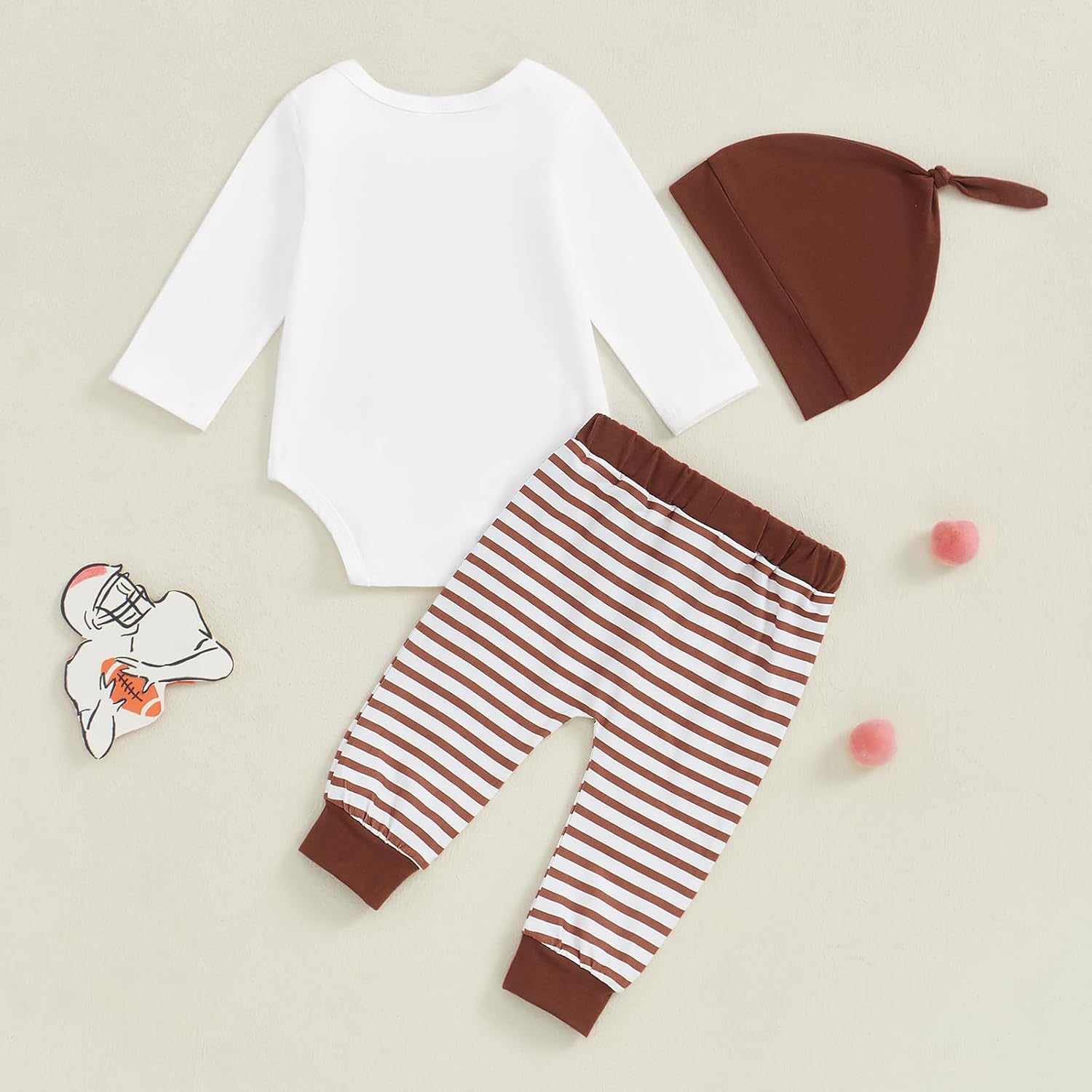 Newborn Baby Boy Football Outfit Romper Pants Set for Fall Innovation