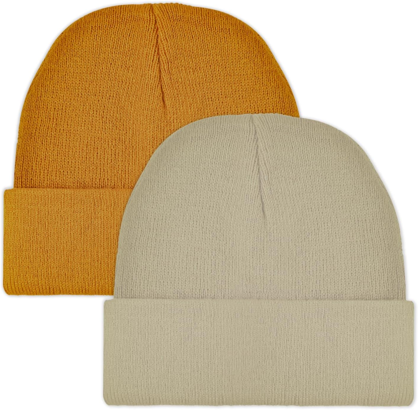 2 Pack Toddler Beanies for Babies Dual-Layer Warmness Soft Stretchy Unisex