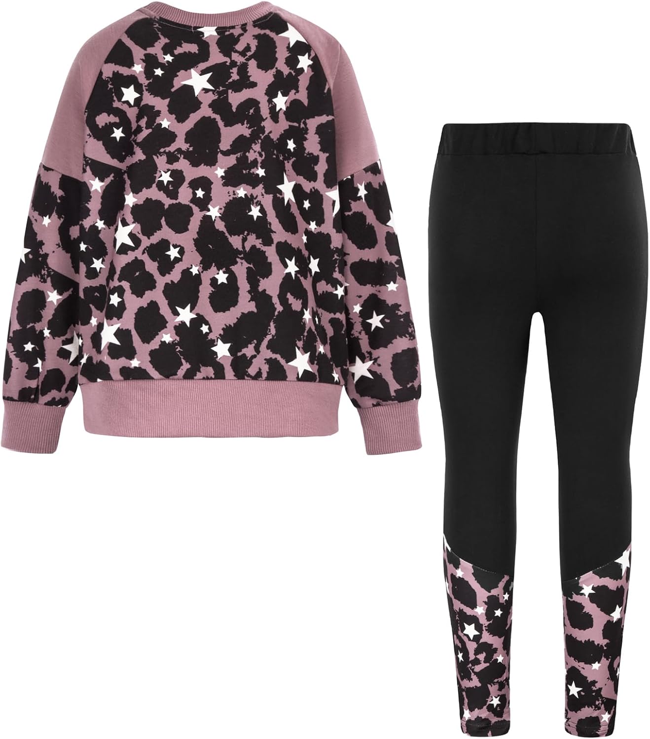Girls Fashionable Sweater and Track Pants Set for Ages 5-14