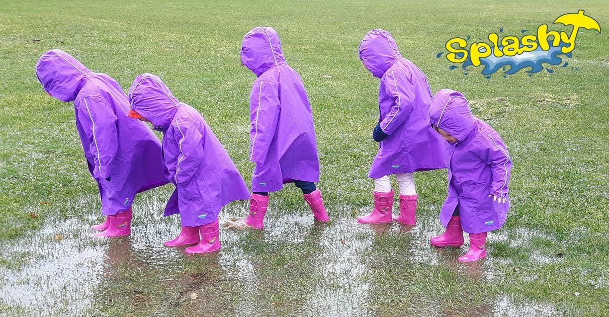 Splashy nylon childs rain jacket built for the elements