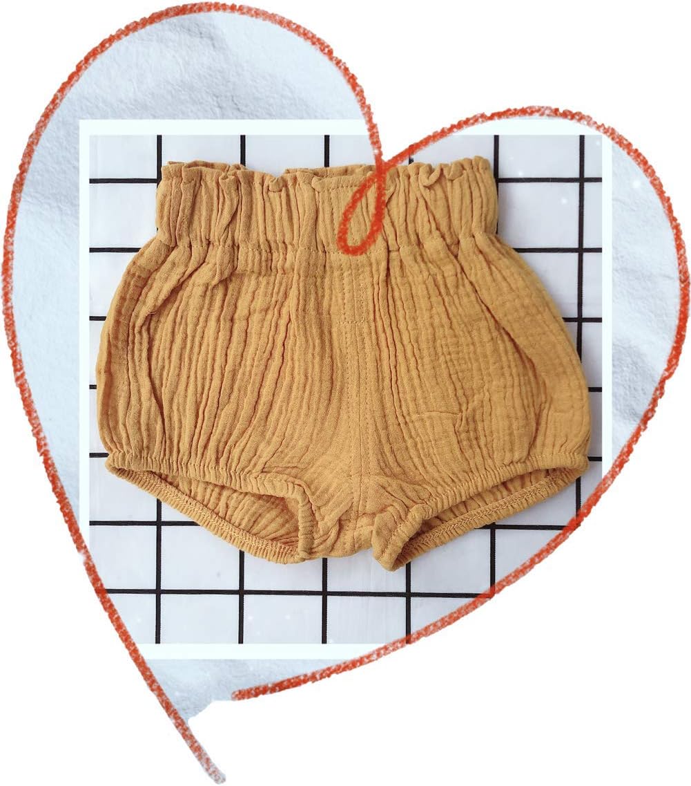 LOOLY 3-Pack Soft Cotton Linen Bloomers for Boys Girls