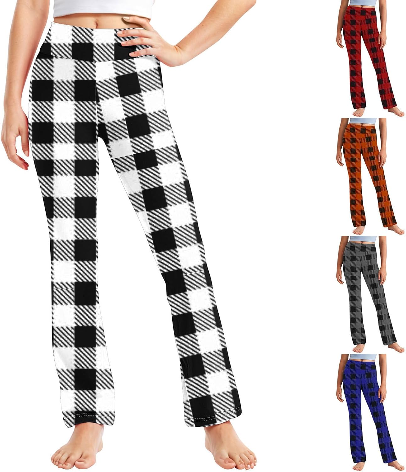 Plaid Pops Yoga Pants for Kids