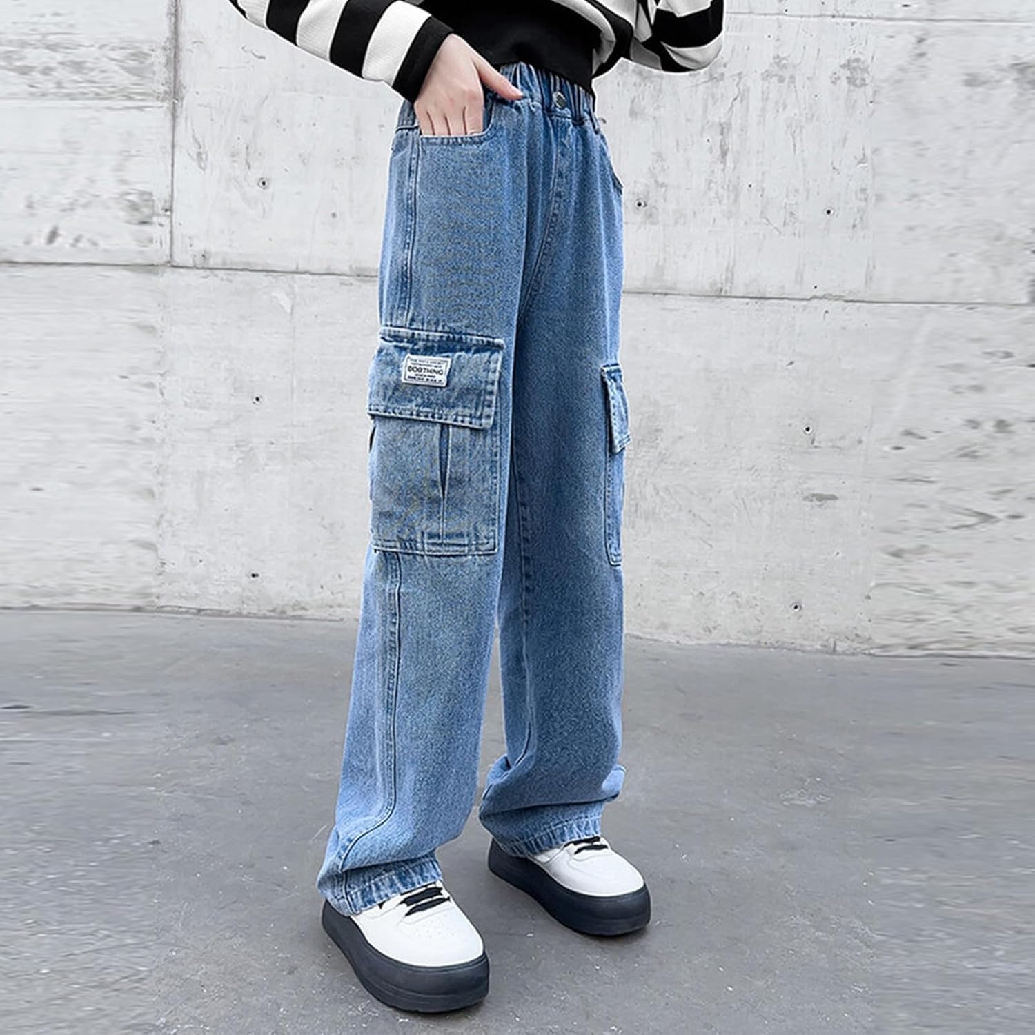 Generic Red Flared Jeans for Girls