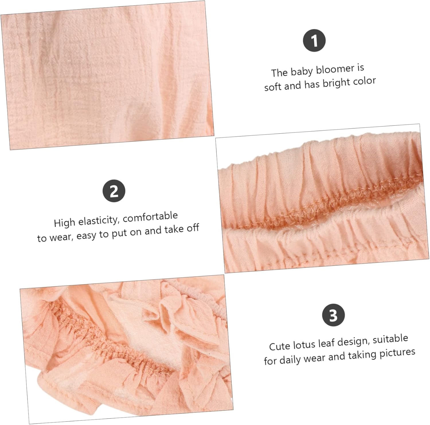 Stylish Solid Cotton Linen Briefs for Baby Girls Pink