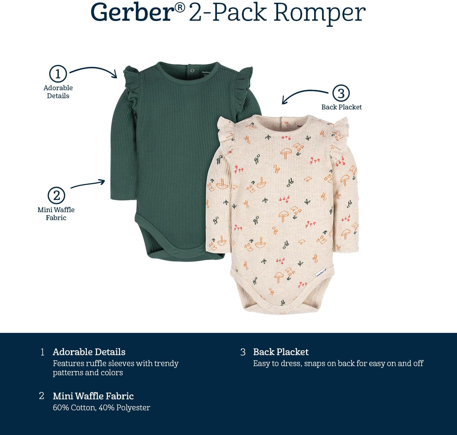 Gerber Baby Girls Double-PAJAMA SET - Soft Stretchy Onesies
