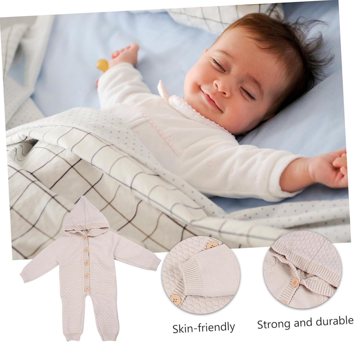 PartyKindom Cozy Knitted Romper for Newborns