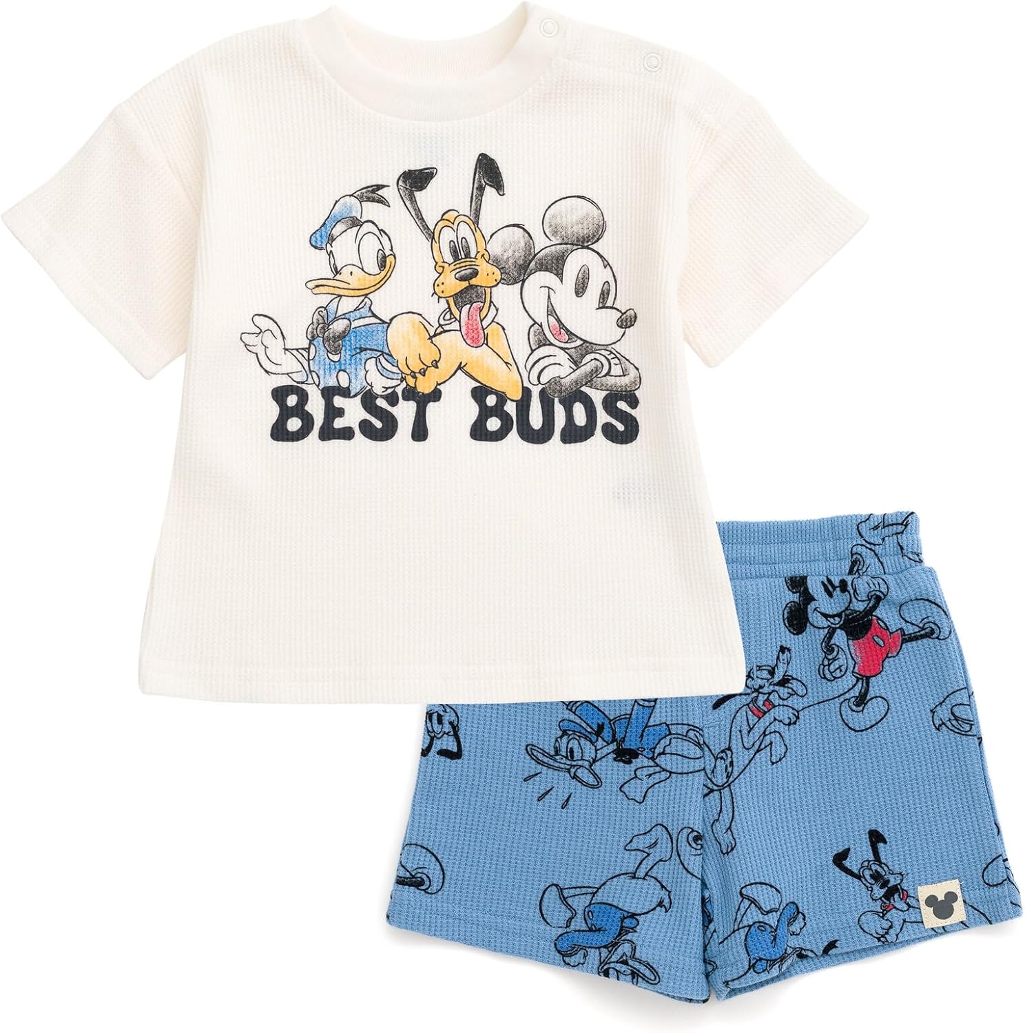 Disney Waffle Knit T-Shirt and Shorts Outfit Set for Babies