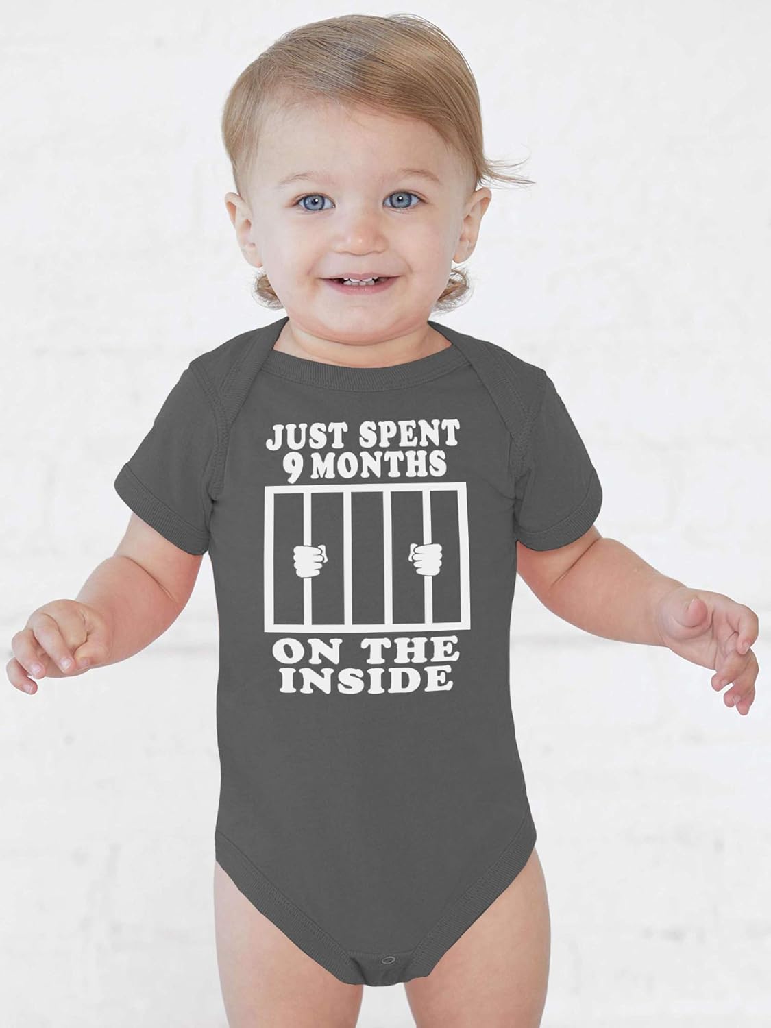 Reaxion Funny Cute Baby Girls Bodysuit 9 Months On The Inside