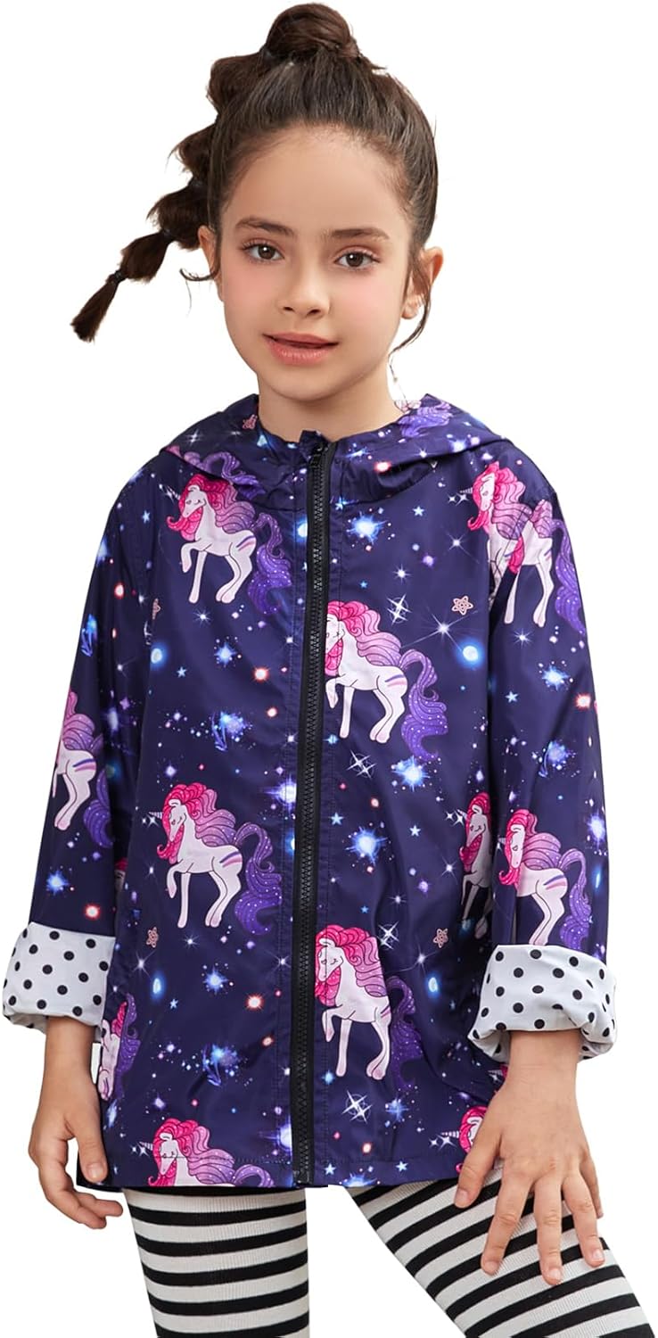 QPANCY Girls Lightweight Waterproof Hoodie