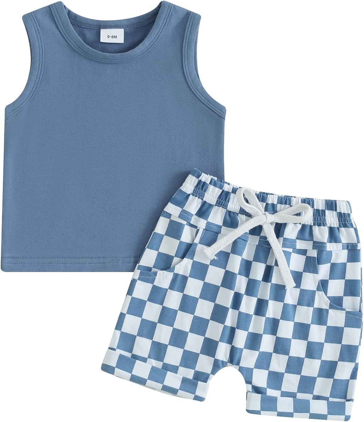 Amiblvowing Brand Newborn Baby Summer Toddler Boy Cami Tank set