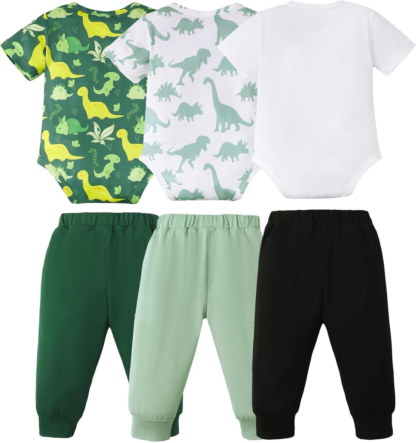NZRVAWS Newborn Baby Boy Clothing Set - Romper Pants 6 Pcs