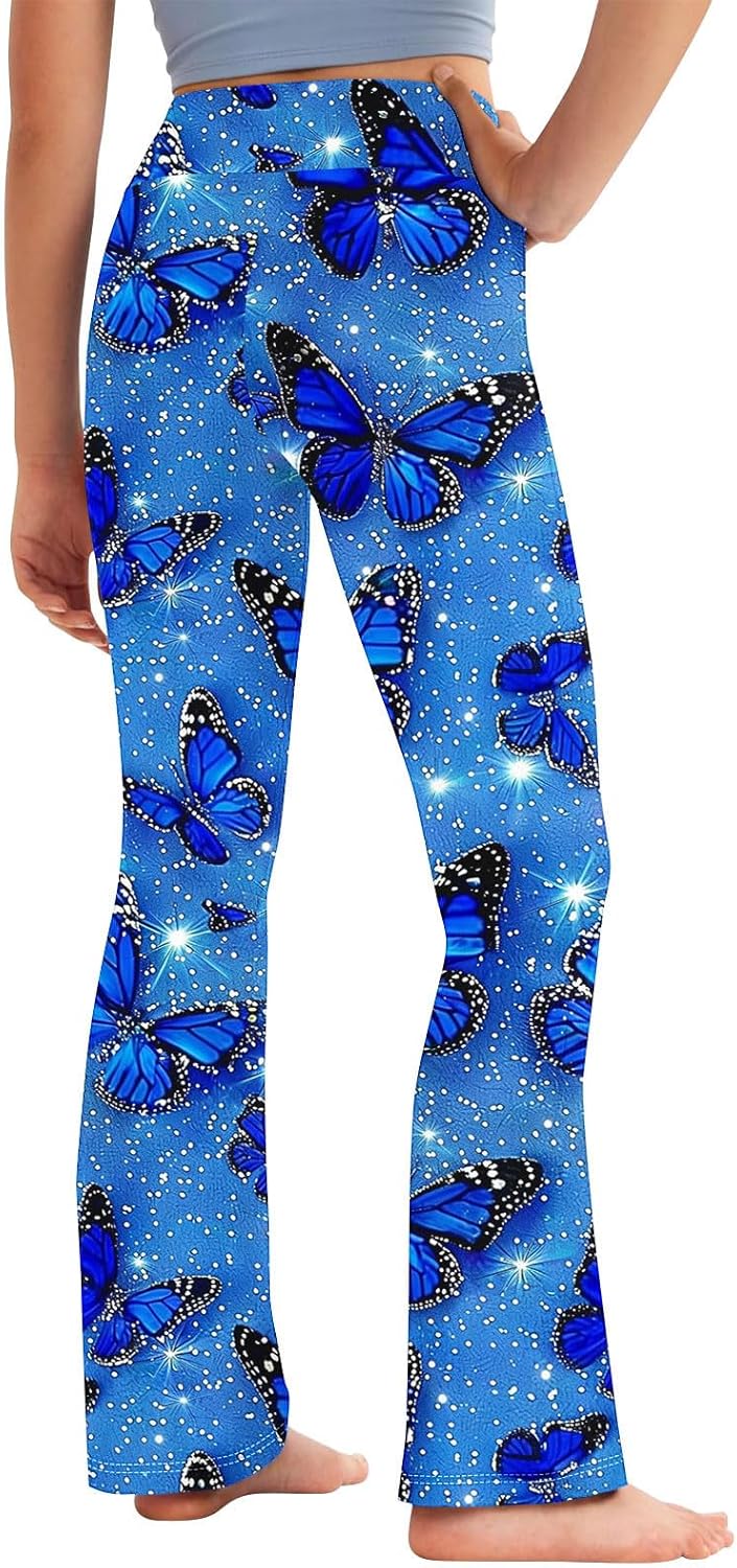 Floral Printed Straight Leg Yoga Pants for Kids 2-13