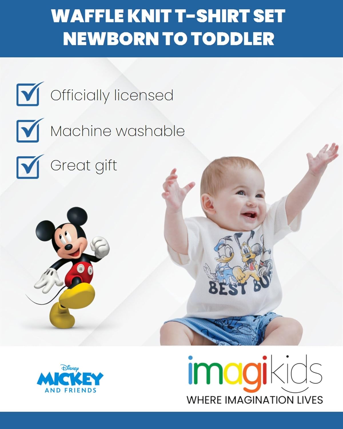 Disney Waffle Knit T-Shirt and Shorts Outfit Set for Babies