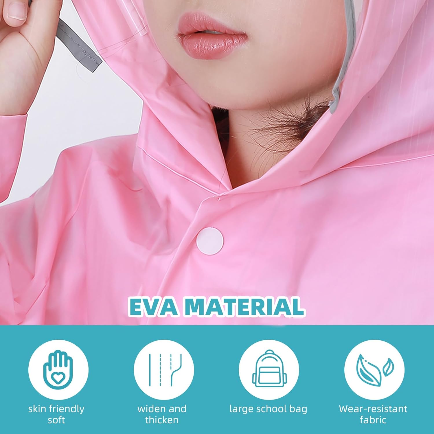 Comfortable Double Brim Rain Poncho for Kids