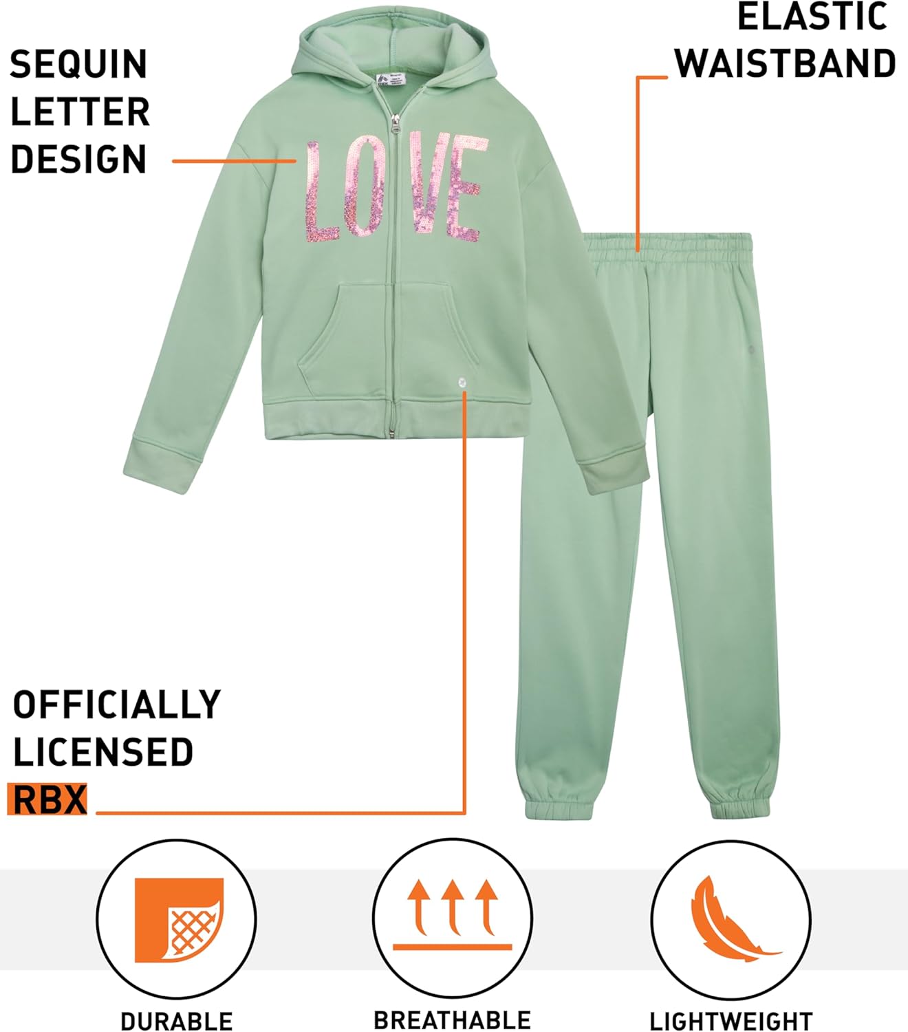 RBX Girls Fleece Tracksuit Set Fun Cozy Deals